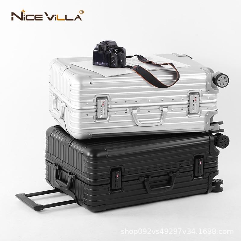 Vali Nhôm Nguyên Khối Khóa Sập NiceVilla 20inch &amp; 24inch $ 29inch - Đồng V Góc