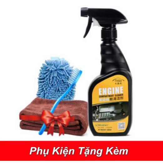 Combo dung dịch khoang máy ô tô và dụng cụ vệ sinh ENGINE CLEANER CARJAY