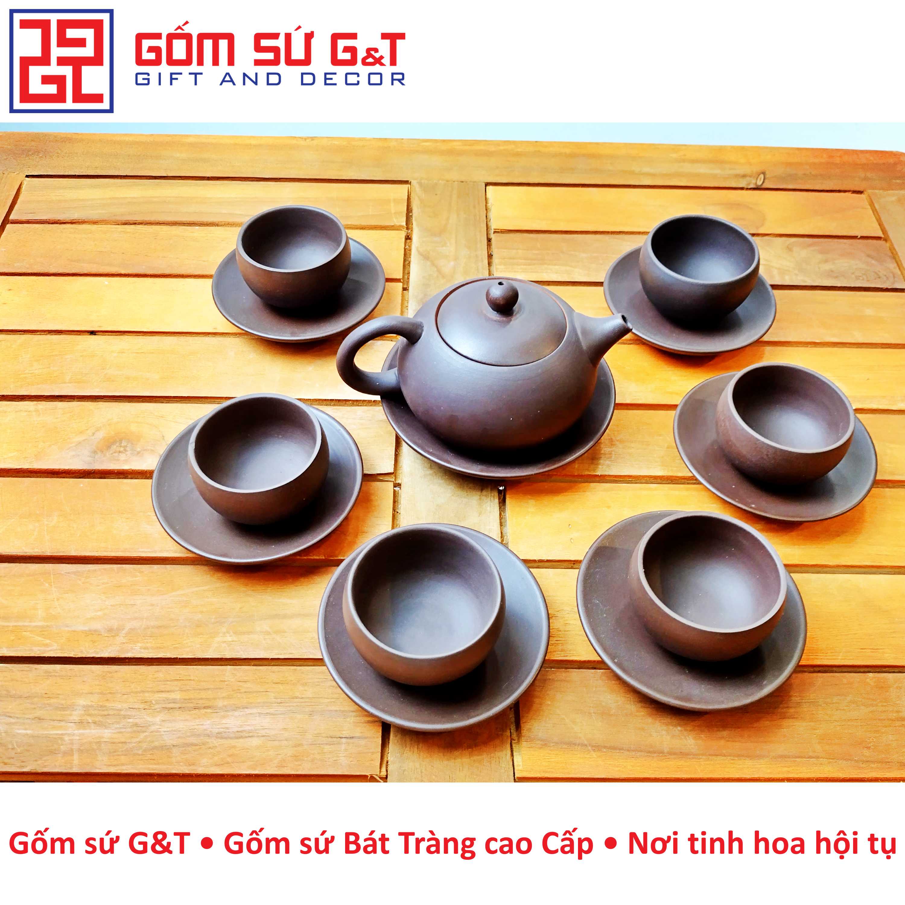 Bộ trà nâu tây thi Gốm Sứ G&T