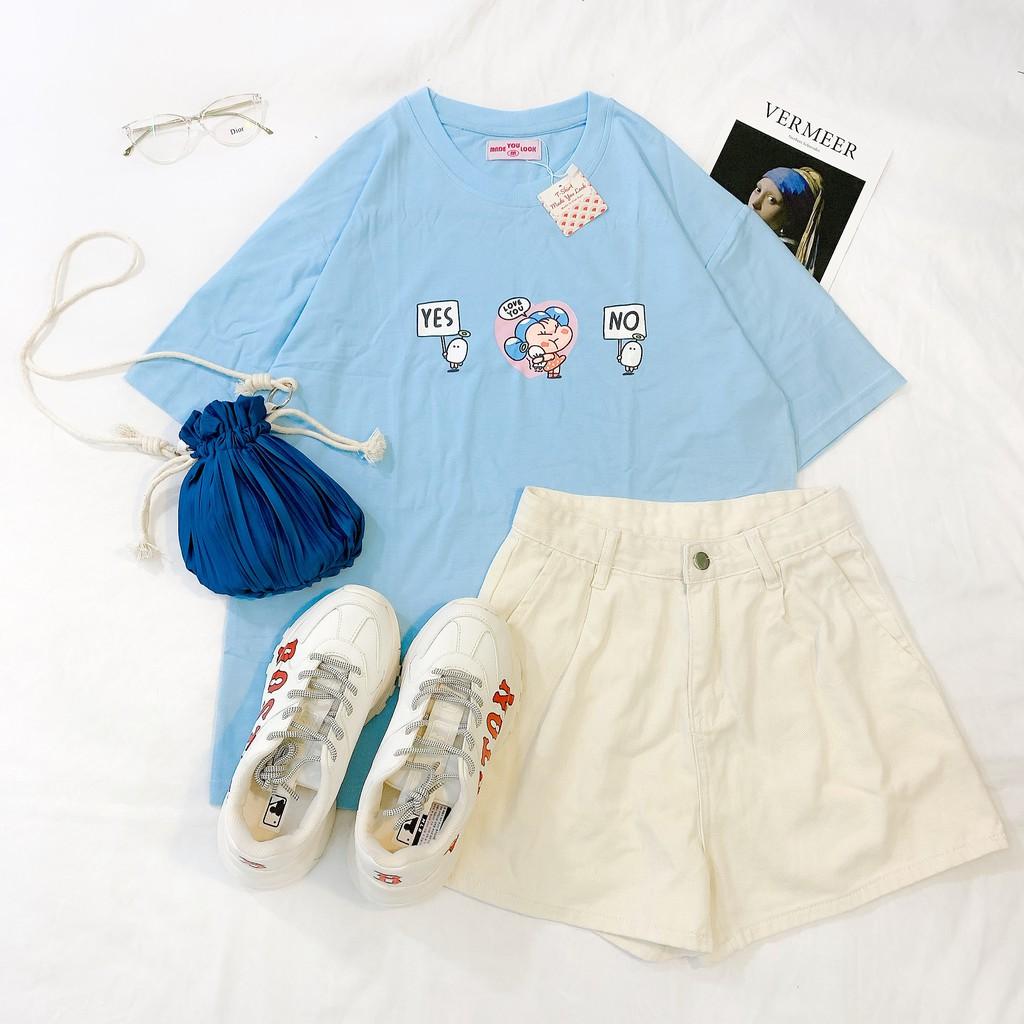 Áo Thun Tay Lỡ Unisex YES NO LOVE YOU Form Rộng Ulzzang