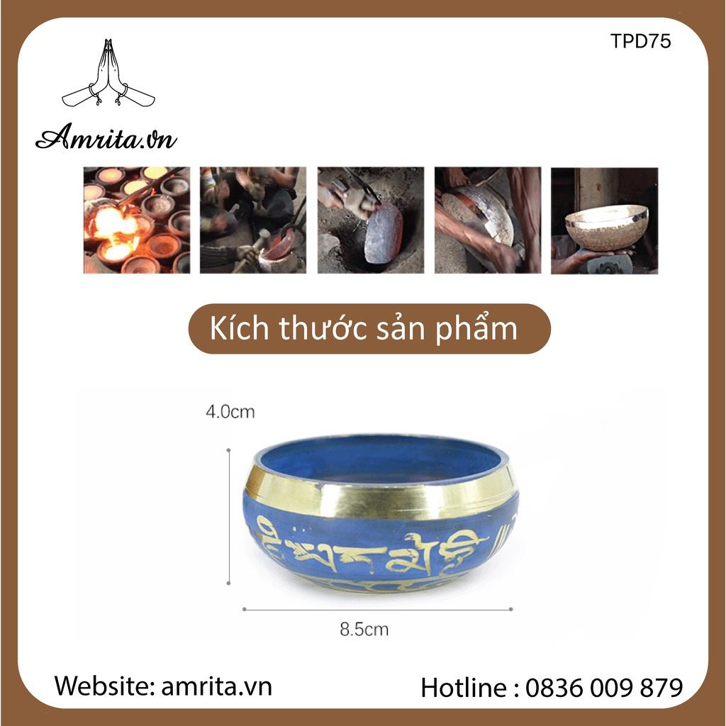 Chuông xoay Tây Tạng - Singing Bowl - Chuông bát xoay xanh Tây Tạng - Chuông bát xoay Nepal - Amrita