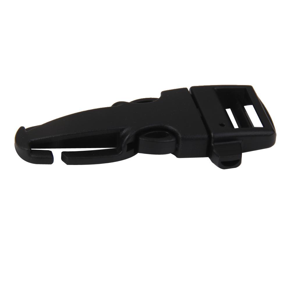 2pcs Plastic Backpack Chest Webbing Strap Adjuster Buckle with Whistle