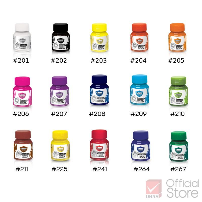 Lọ màu nước, màu vẽ, sơn Poster colour lọ 20ml vẽ, sơn được trên mọi chất liệu