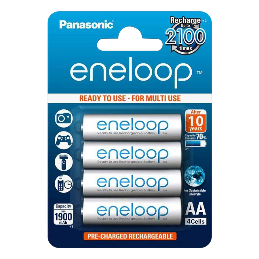 Pin sạc AA - Panasonic - Eneloop 1900mah - Hàng Nhập Khẩu