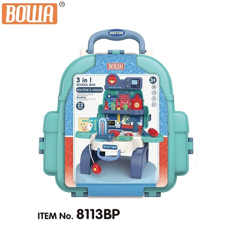 Bộ đồ chơi nhập vai BOWA 8113BP - Cặp bác sĩ 23 chi tiết (3 in 1)