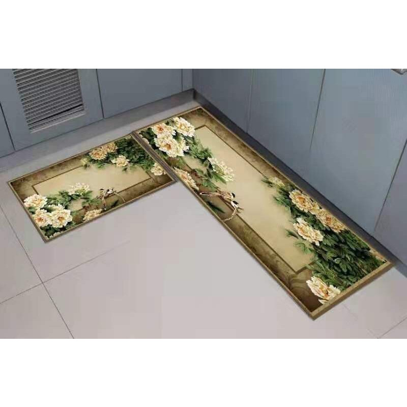 Bộ 2 miếng thảm bếp 3D chống trơn bám sàn - Kích thước 120x40 và 60x40