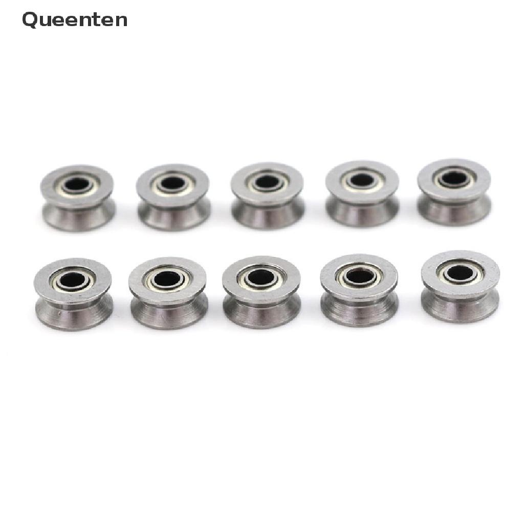 Queenten 10pcs HCS Deep V Groove Sealed Guide Line Track Pulley Ball Bearing 3*12*4mm QT