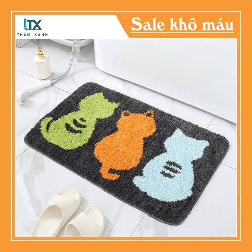Thảm chùi chân, thảm lau chân len mịn thấm hút tốt khổ 40*60cm