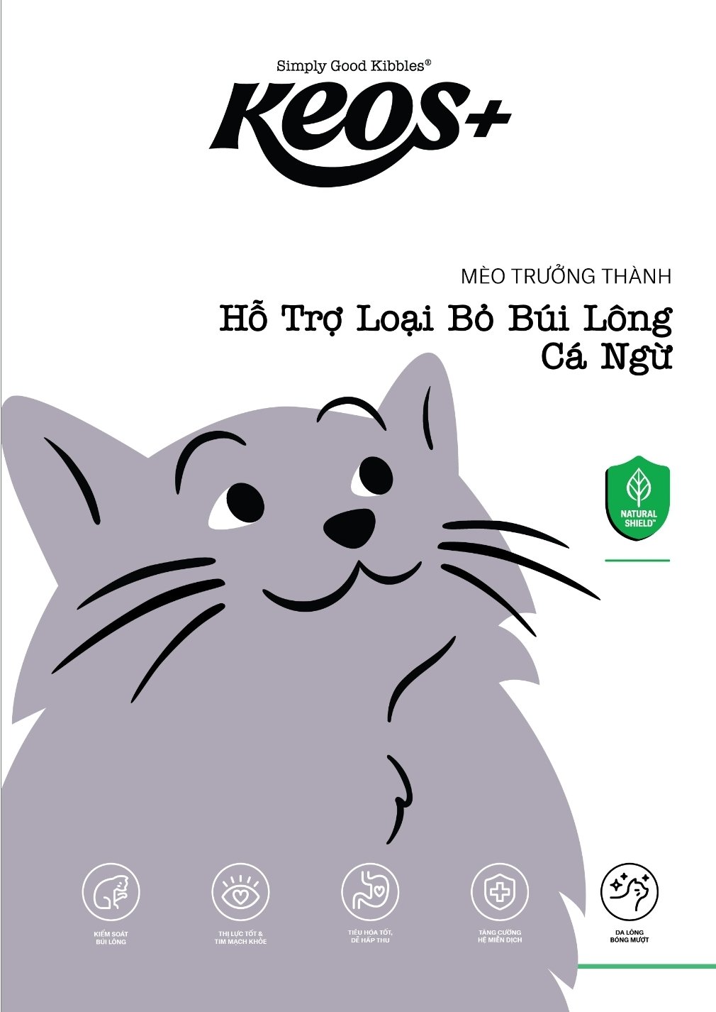 9KG Thức ăn cho mèo trưởng thành Keos Plus hỗ trợ LOẠI BỎ BÚI LÔNG - Vị cá ngừ