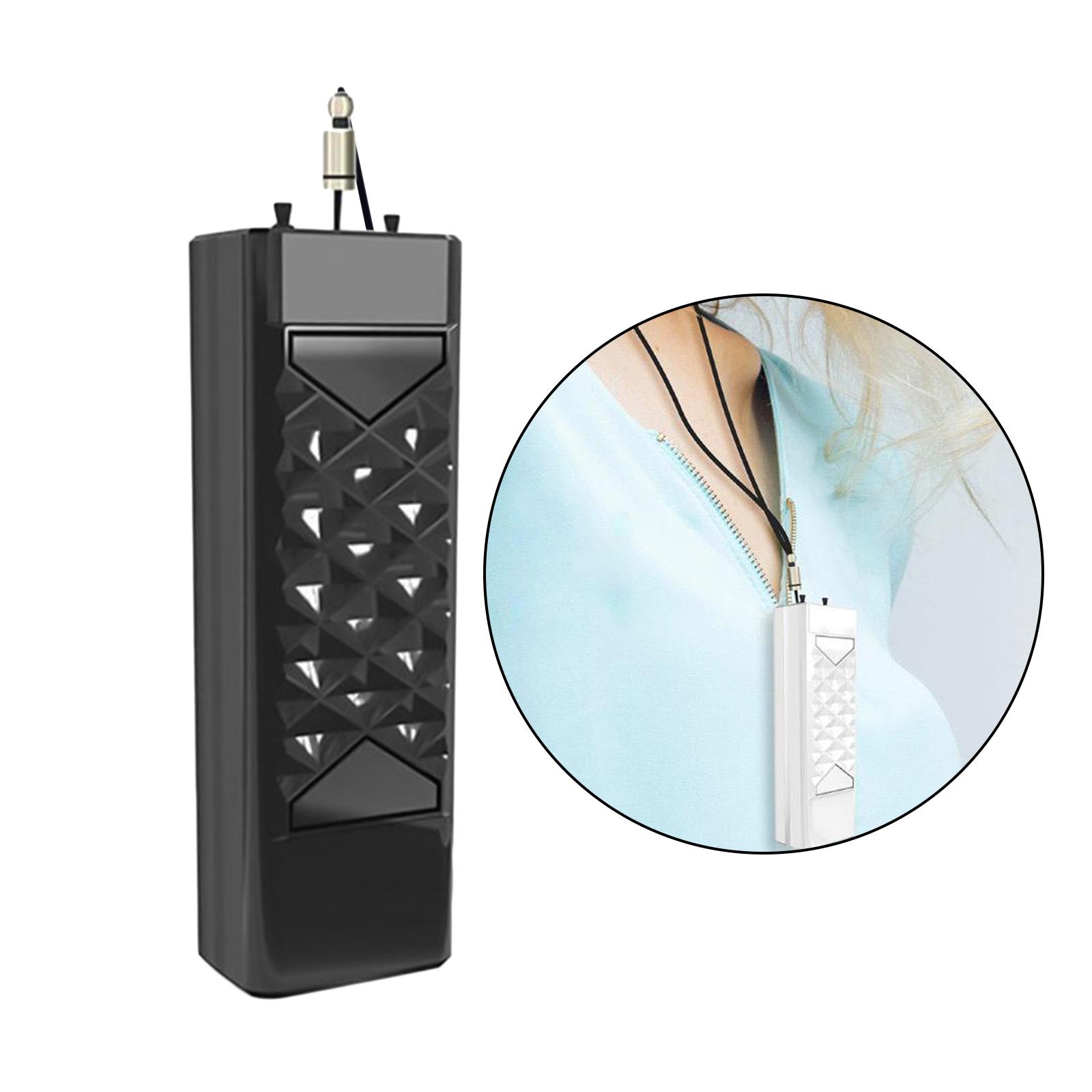 Air Purifier Ion Generator Necklace Wearable USB Smoke Remove Car Black