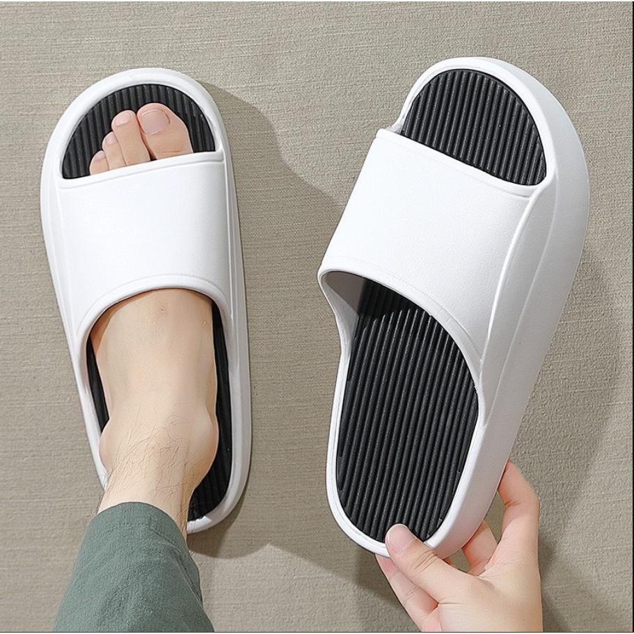 Dép bánh mì ulzzang nam nữ siêu dày đế 4cm êm mềm chống nước chất liệu cao cấp phong cách