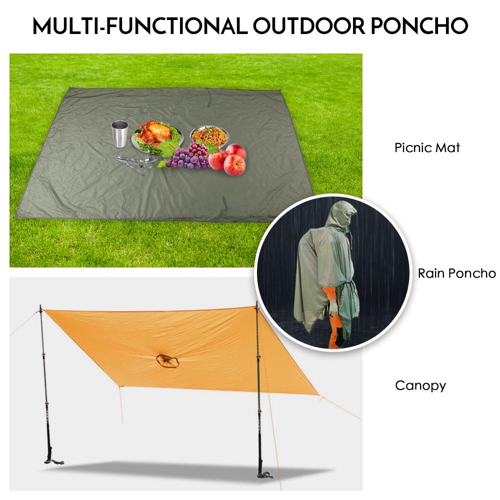 Áo mưa chống thấm nước Poncho có mũ trùm đầu cho Đi xe đạp cắm trại ngoài trời