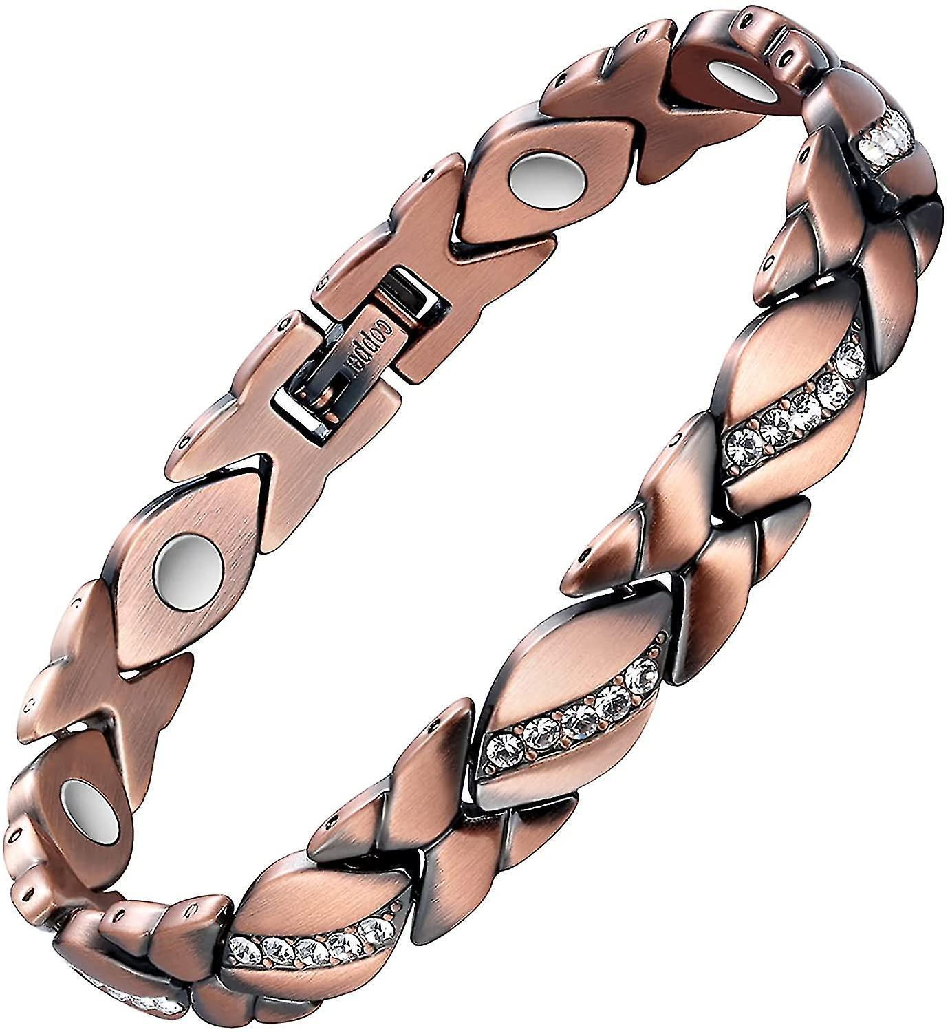 Vòng tay đồng từ tính cho phụ nữ bị viêm khớp ref ~ Vòng đeo tay từ tính 3500 Gauss ~ Liệu pháp hiệu quả cho kênh cổ tay RSI ~ Copper  ở mức 100%