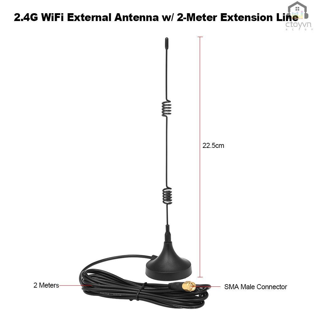 Ăng ten mở rộng 2.4GHz WiFi 7dBi WLAN STB 2m cho bộ định tuyến không dây
