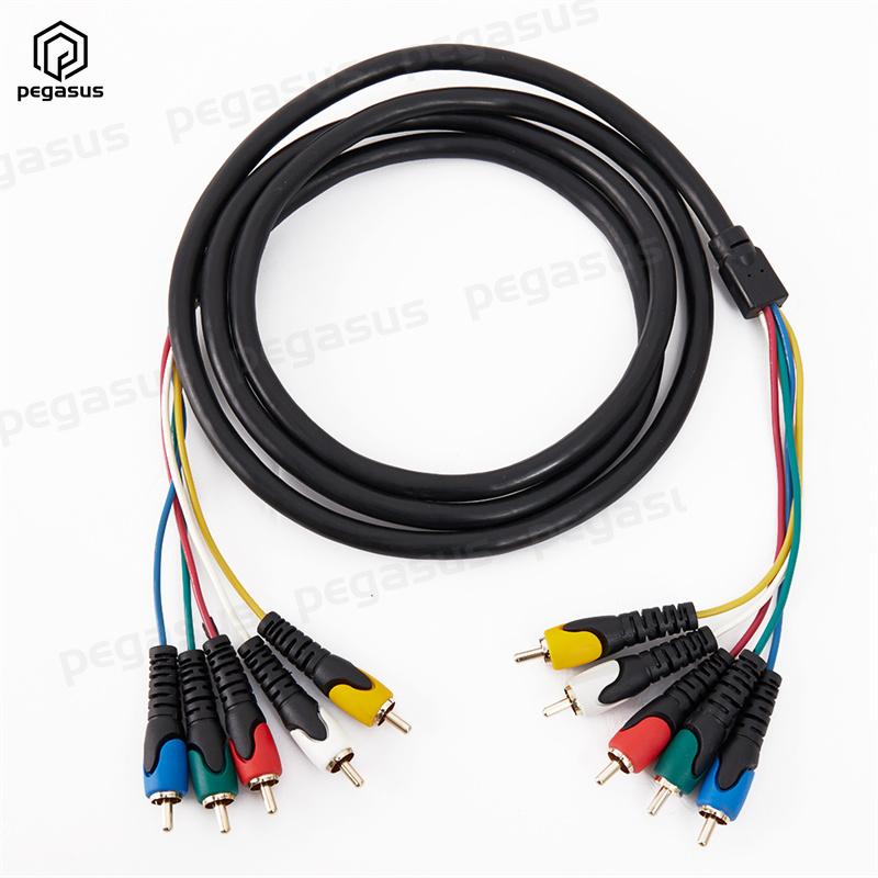 Cáp âm thanh và video đầu mạ vàng 5 Cáp mở rộng âm thanh và video Lotus 5RCA Male / 5RCA Male 1,8m Màu sắc: Đen