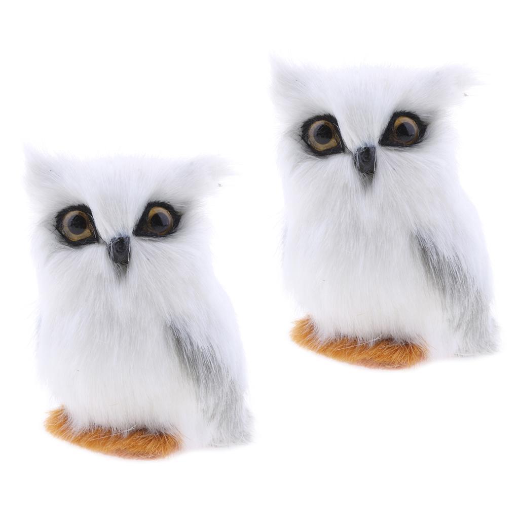 2pcs Cute Realistic Animal Owl Toy Soft Gifts Kids Birthday Simulated Decor