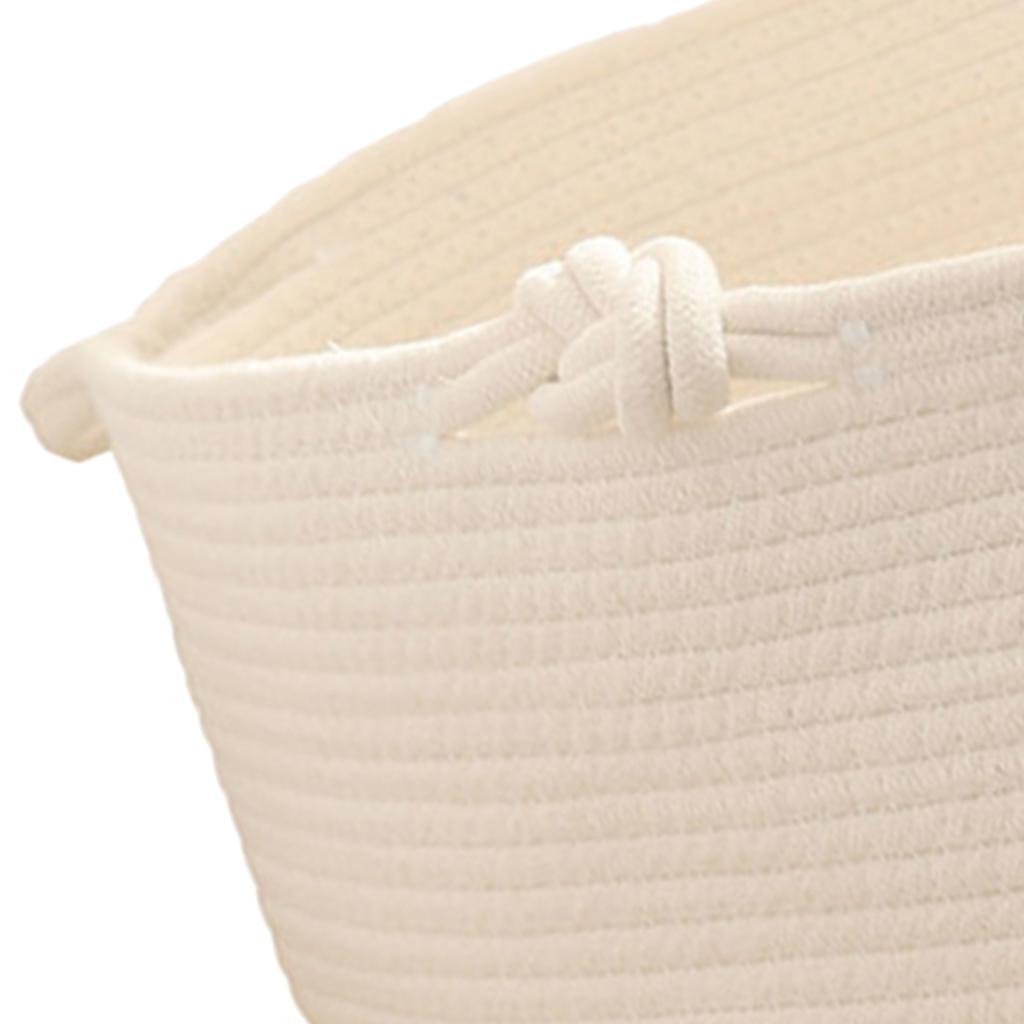 Homyl Oval Cotton Rope Woven Basket Laundry Hamper for Sundries Toys