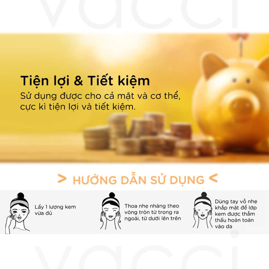 Kem Chống Nắng VACCI Dành Cho Mặt & Toàn Thân - LUXE COLLECTION SUN CREAM SPF70 PA+++ 70ML