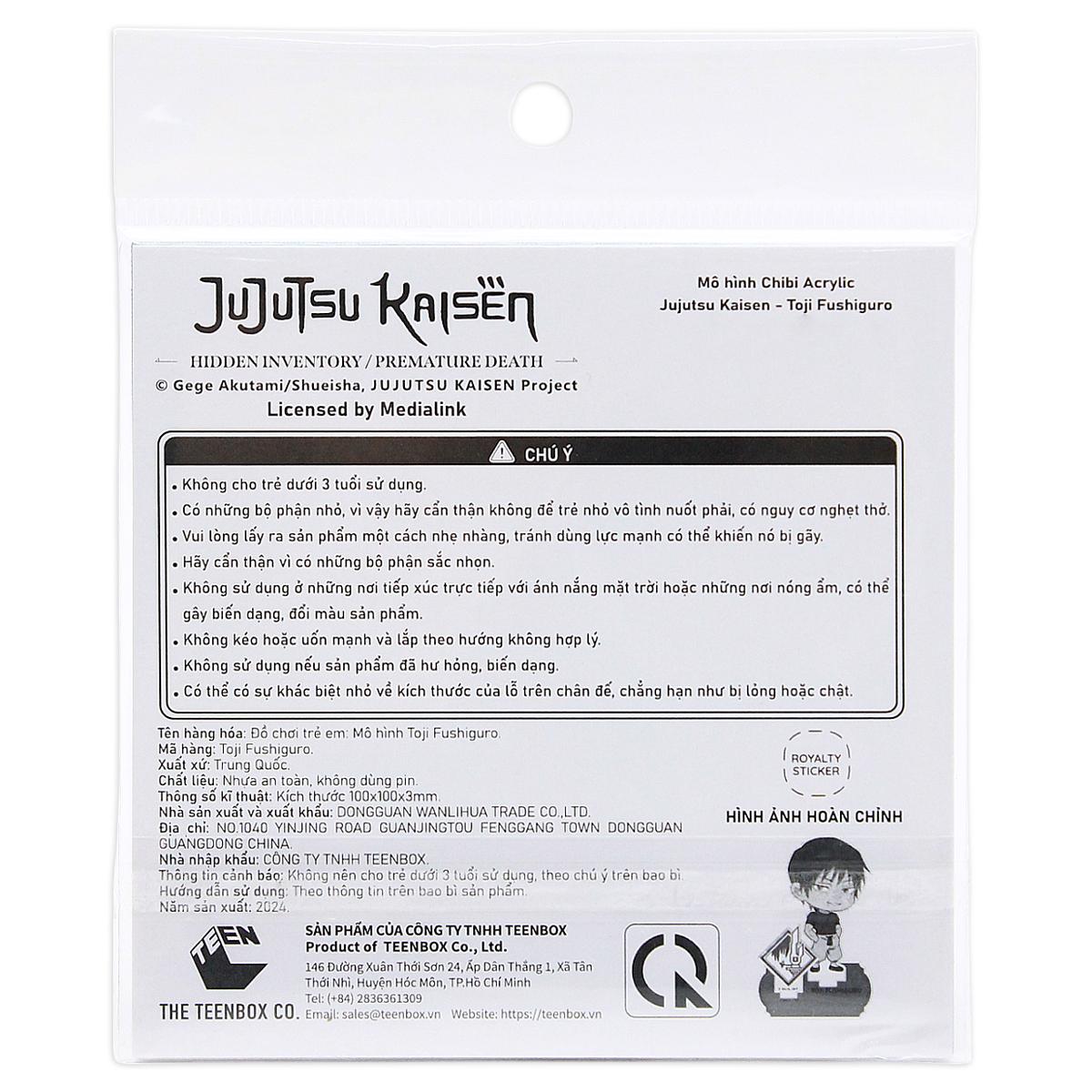 Đồ Chơi Mô Hình Chibi Acrylic Jujutsu Kaisen - Toji Fushiguro