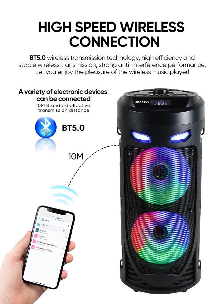 Loa siêu trầm đôi 12 inch Loa Bluetooth ngoài trời siêu lớn 125W Cột không dây di động Âm thanh trầm có micrô FM Màu sắc: 4 inch 30W