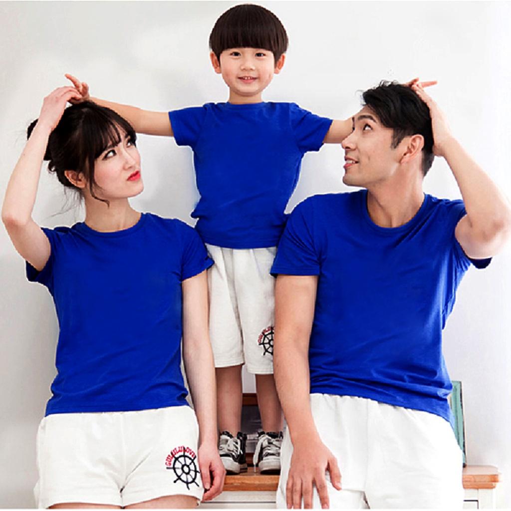 Áo Thun Cổ Tròn Trơn Ngắn Tay Form Dành Cho Nam, Nữ - Xanh Bích