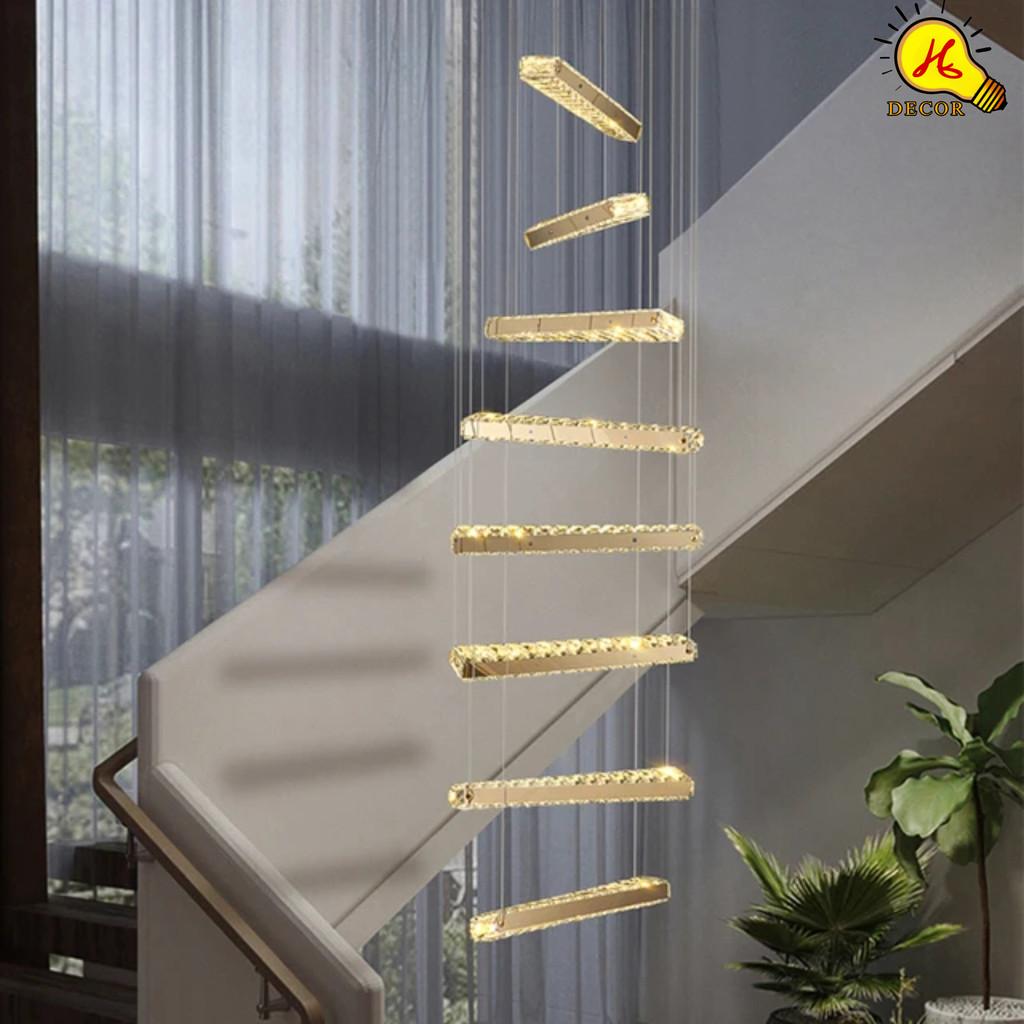 Đèn thả pha lê bàn ăn phòng khách HQ - mã PLT7501 - ánh sáng 3 màu điều chỉnh, không gây chói, bền đẹp HQ DECOR (HÀNG NHẬP KHẨU)