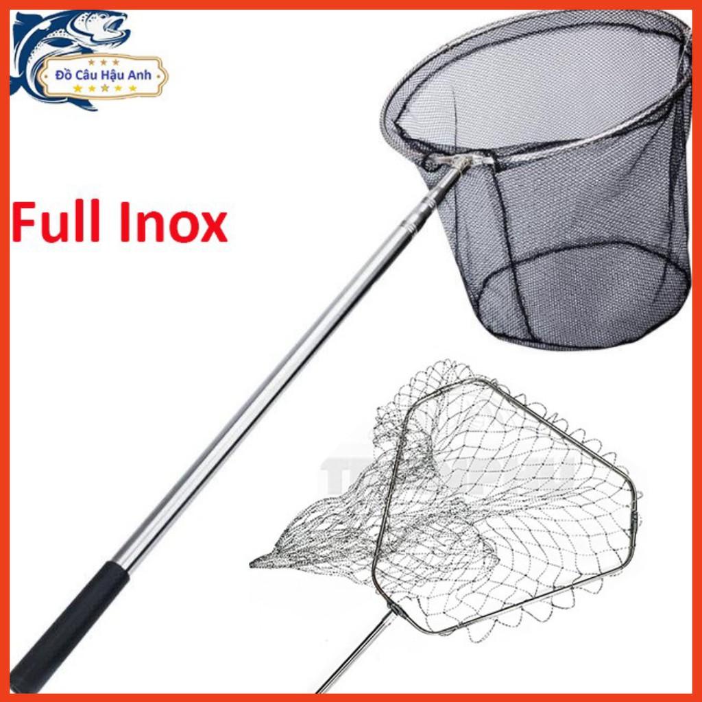 Vợt cá Inox vành tròn, vành lục giác siêu khỏe