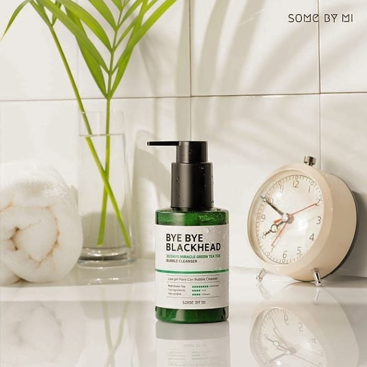 Sữa Rửa Mặt Sủi Bọt Giảm Mụn Đầu Đen Some By Mi Bye Bye Blackhead 30 Days Miracle Green Tea Tox Bubble Cleanser