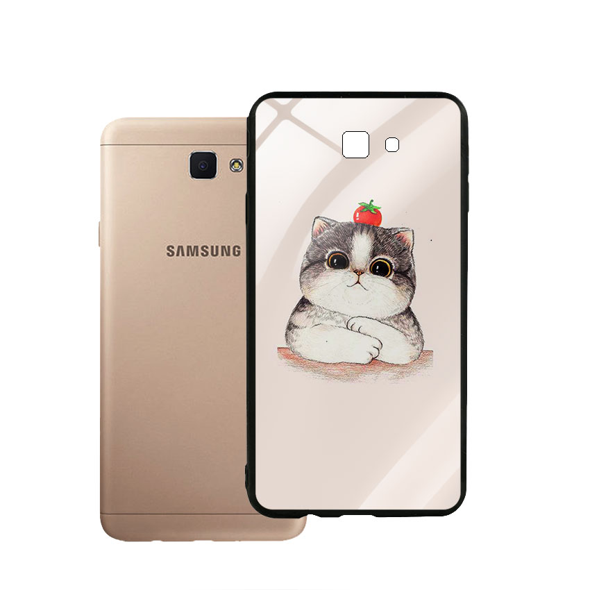 Ốp Lưng Kính Cường Lực cho điện thoại Samsung Galaxy J7 Prime - Cat 05