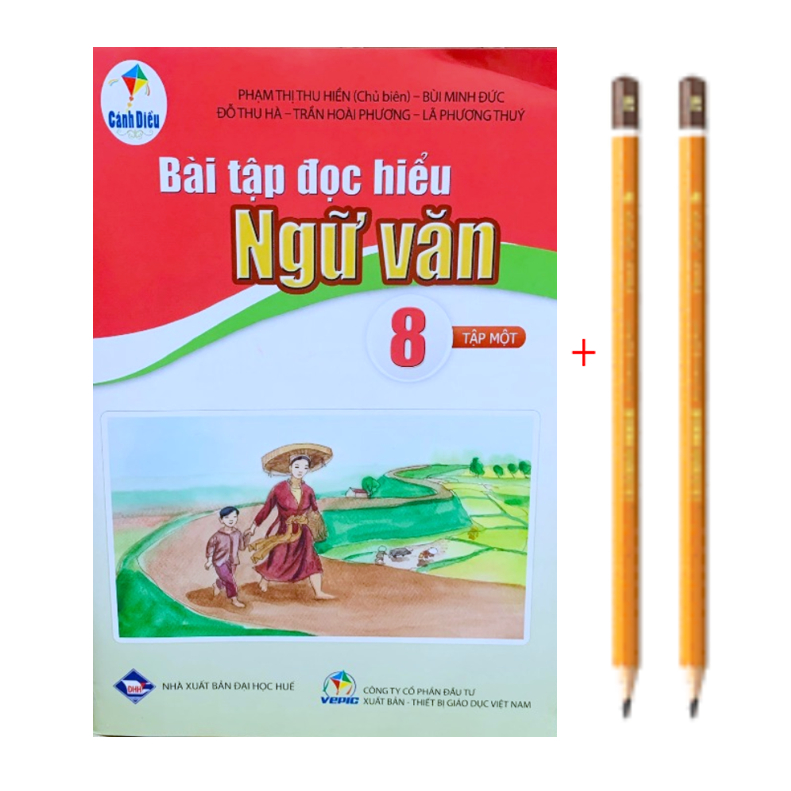 Sách - Combo Bài tập đọc hiểu ngữ văn 8 - tập 1 + 2 ( cánh diều kèm 2 bút chì TL ) - BT