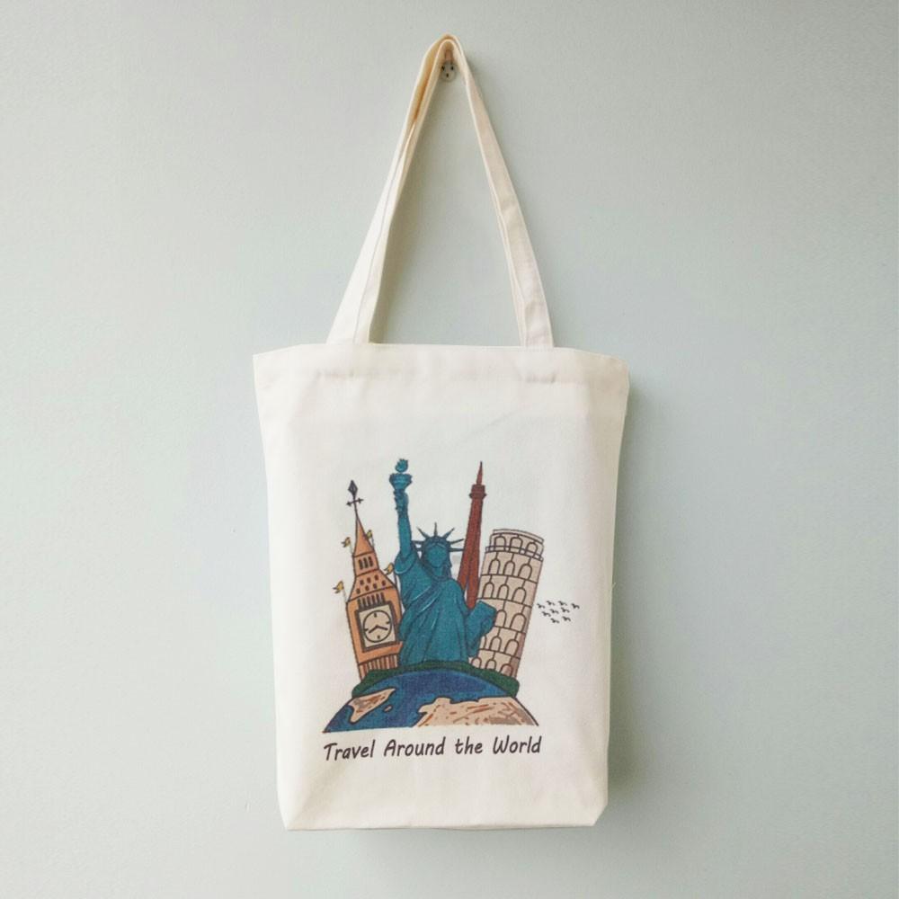 TÚI CANVAS TOTE TRAVEL AROUND THE WORLD - MAIHOME VB-MH006