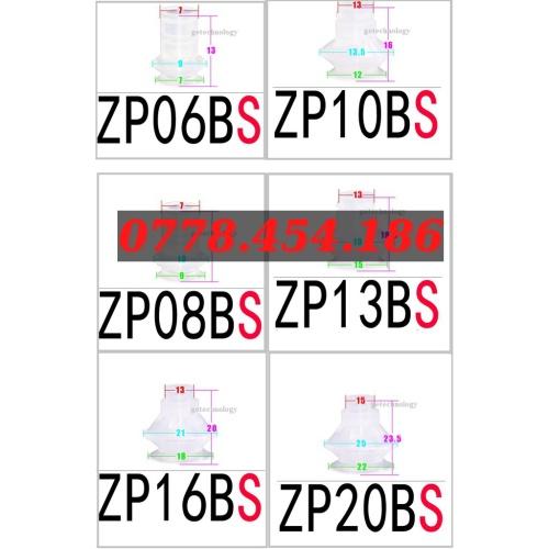 NÚM HÚT, GIÁC HÚT CHÂN KHÔNG ZP06BS ZP08BS ZP10BS ZP13BS ZP16BS ZP20BS ZP25BS màu trắng