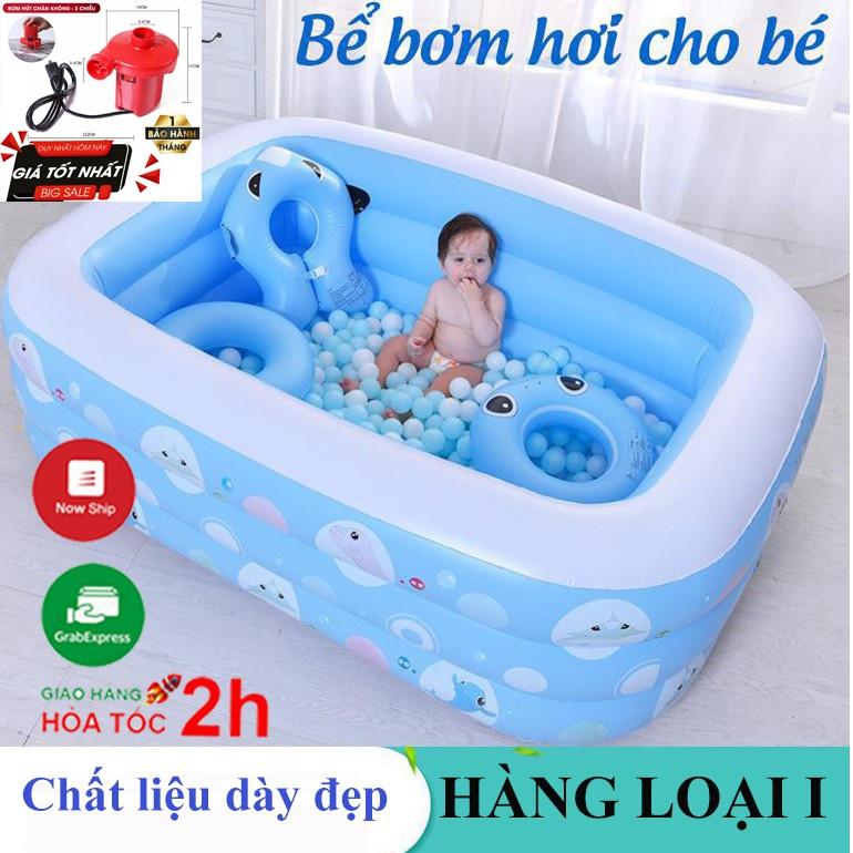 Bể Bơi Phao 1m2- 1m5 3 Tầng Họa Tiết TẶNG KÈM Bơm Điện