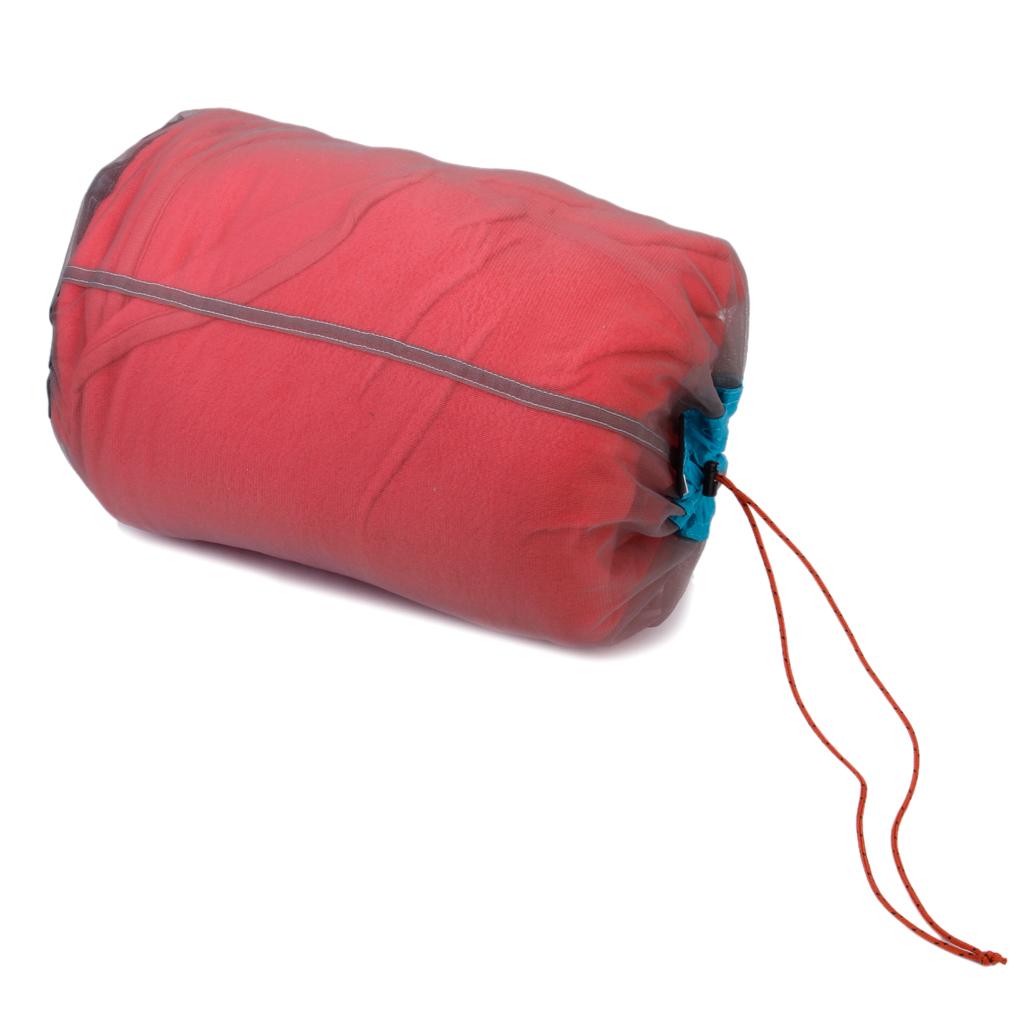 2 Pieces Mesh Drawstring Bag Mesh Stuff Sack for Camping Outdoor Sports S+XL