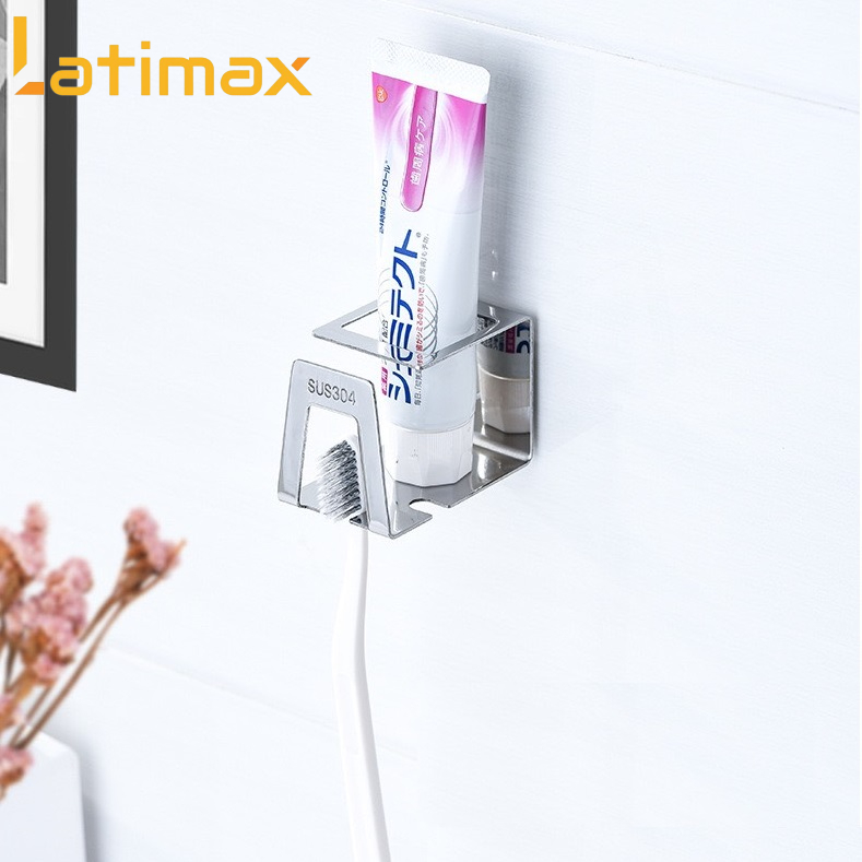 Kệ Để Bàn Chải Đánh Răng 3 Rãnh Có Khay Chứa Kem Đánh Răng Và Ly Xúc Miệng Inox 304 Cao Cấp