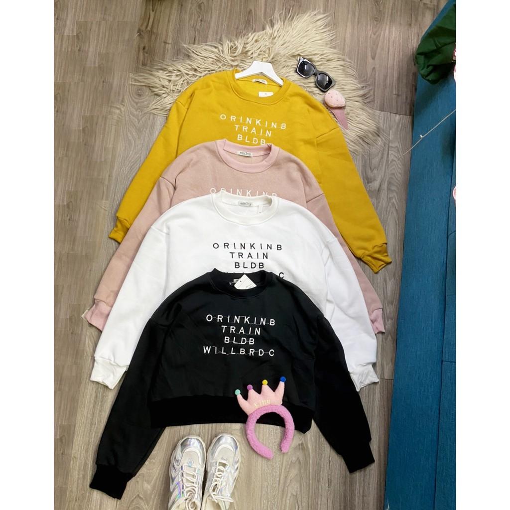 Áo croptop sweater nỉ ngoại cao cấp ulzzang cho nữ BIGSIZE