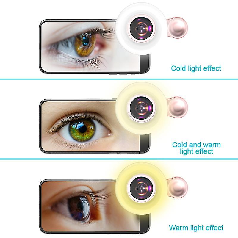 Điện Thoại Di Động Lấp Đầy Ánh Sáng 15x Ống Kính Macro Di Động Selfie Vòng LED Sáng Điện Thoại Selfie Đèn Đa Năng Vòng Kẹp ánh Sáng