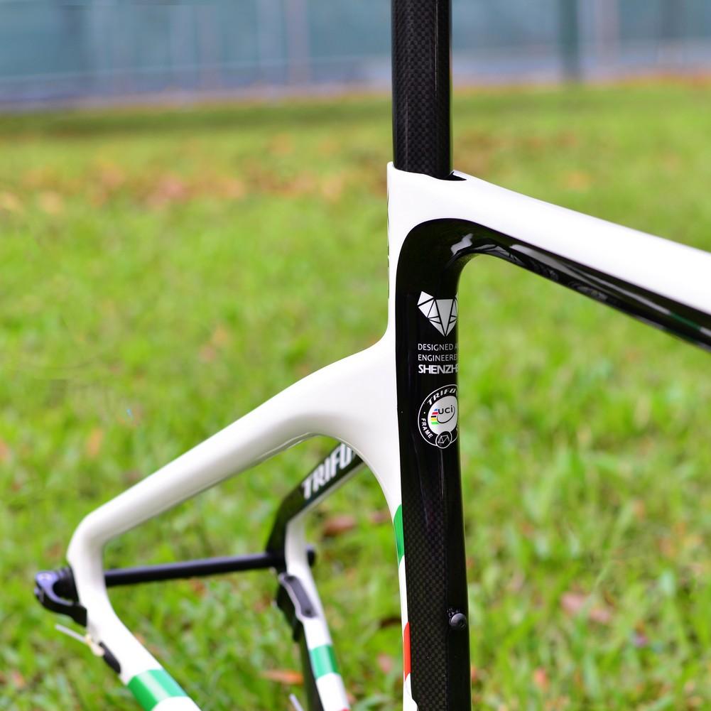 TRIFOX X10TA Carbon Road Bike Xe đạp có thể cài đặt DI2 / Cơ Derailleurs Xe đạp Bycicle Xe đạp Khung Xe đạp thể thao Color: Red Size: XL-58