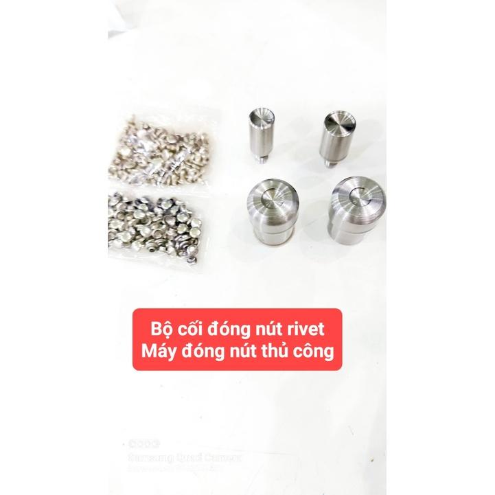 Bộ cối đóng nút tán 2 mặt (nút rivet) Size 6ly, 9ly Bằng thép trắng Dùng cho máy đóng nút thủ công BSR-DKJ819