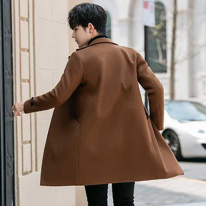 Áo khoác blazer dạ nam dáng dài 2 túi chéo ArcticHunter, thời trang trẻ, phong cách Hàn