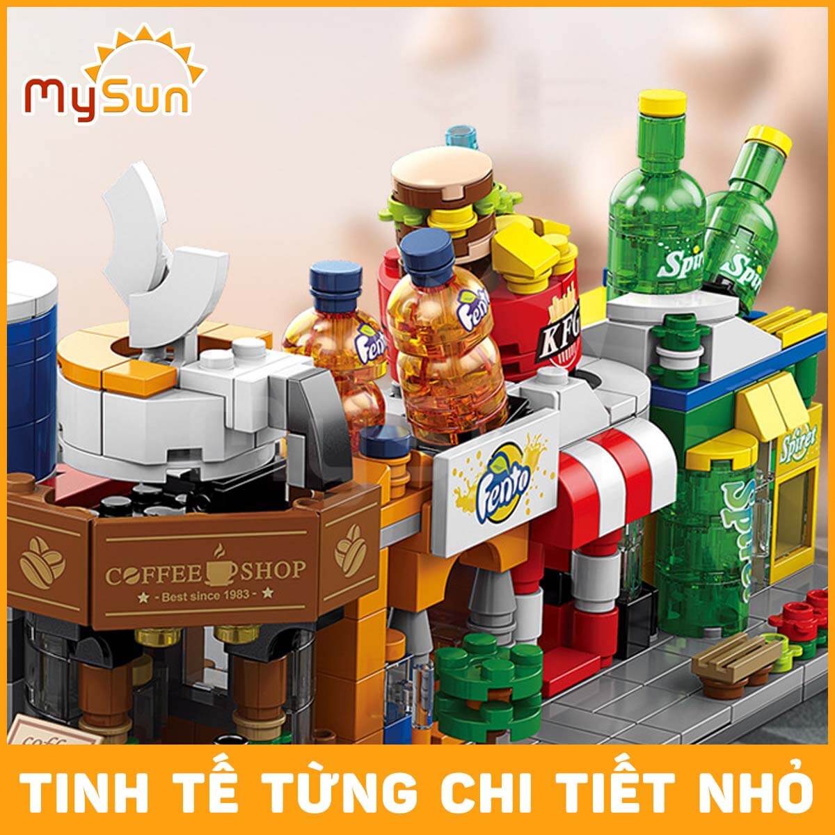 Bộ xếp hình ghép cửa hàng thành phố city đồ trò chơi trẻ em dành cho bé trai, bé gái