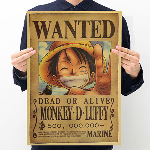 Bộ 10 tấm Poster One Piece Luffy Zoro Sanji Nami Robin Chopper Fanky hình nhân vật truy nã