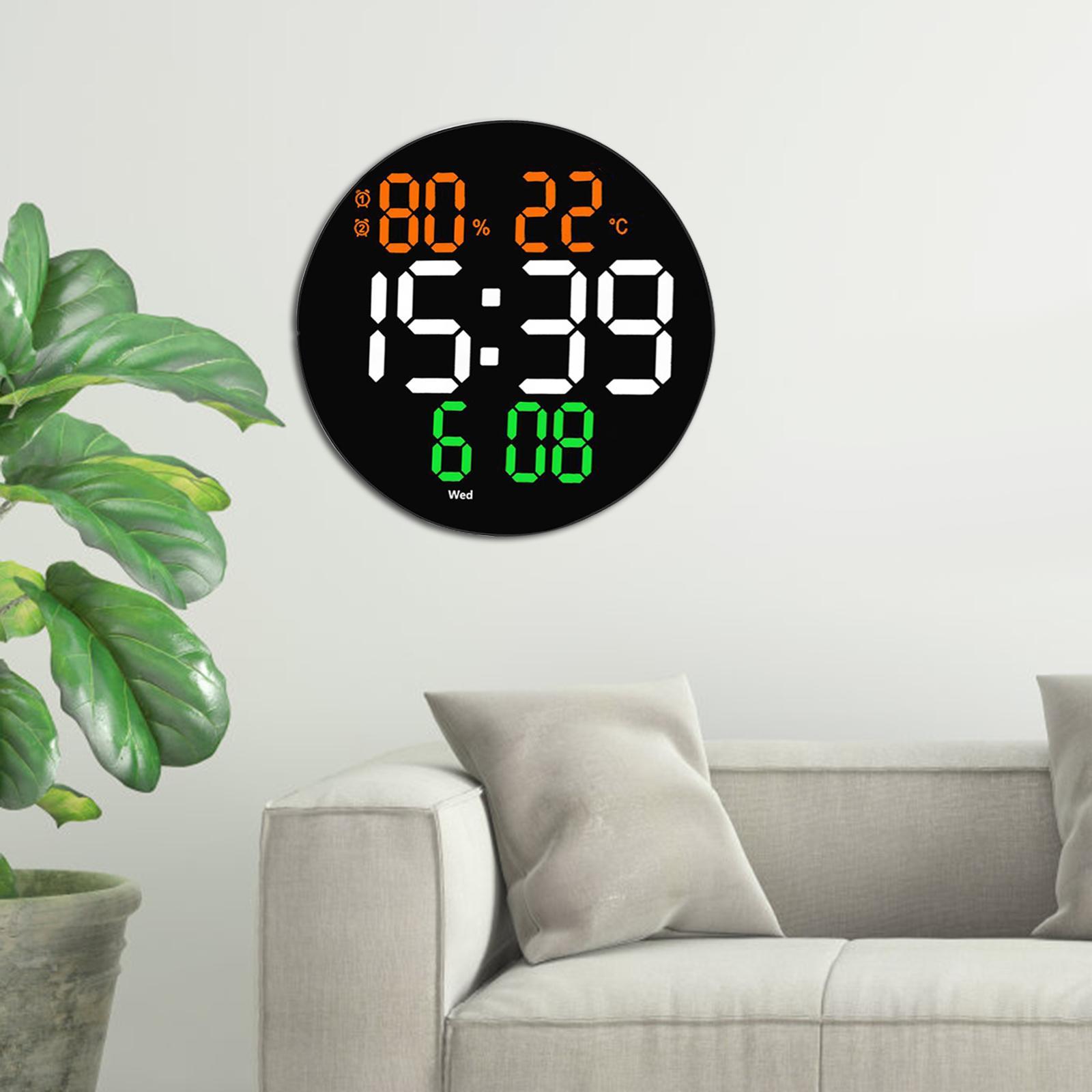 Digital Wall Clock Clock with Temperature & Humidity for Dining Room