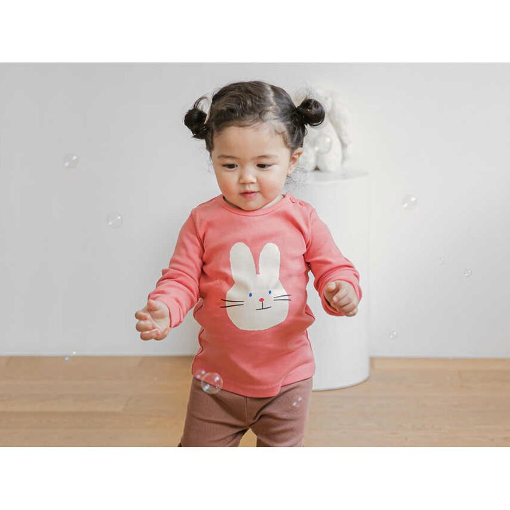 ĐỒ BỘ DÀI TAY CAO CẤP TRẺ EM CỦA HÃNG CORDI-I NỘI ĐỊA HÀN, CHẤT THUN COTTON ORGANIC, MẪU THỎ CAM