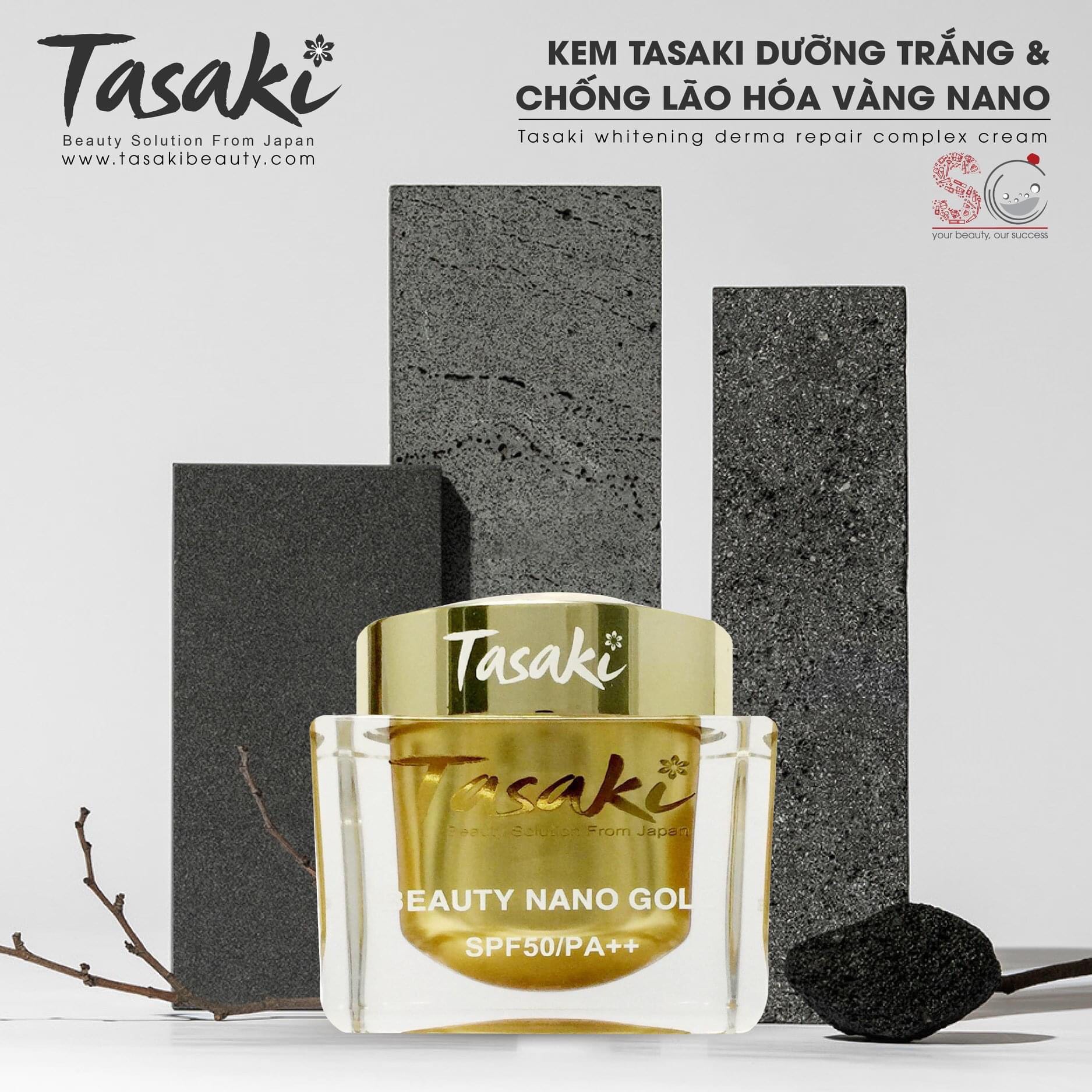 KEM TASAKI VÀNG - TRẮNG DA - NGỪA LÃO HÓA - PHỤC HỒI DA - WHITENING DERMA REPAIR COMPLEX CREAM 25G - BEAUTY NANO GOLD