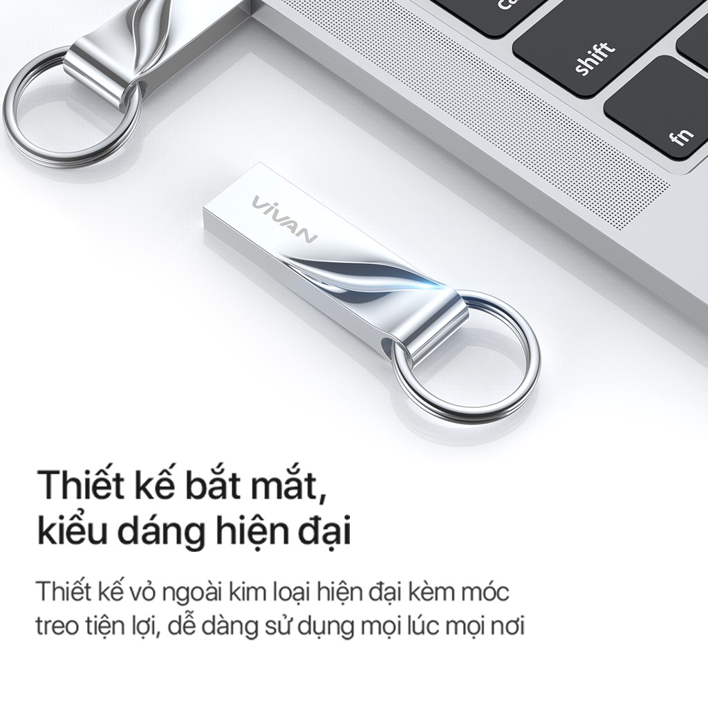 Thiết Bị Lưu Trữ USB 3.0 64GB VIVAN VF364 Flash Drive Đầu Kim Loại Nhẹ - Hàng Chính Hãng