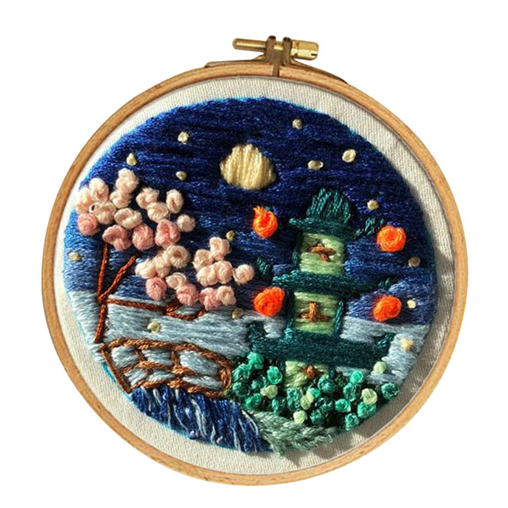 Pattern Handmade Embroidery Sampler Kit for Beginners Craft 11cm