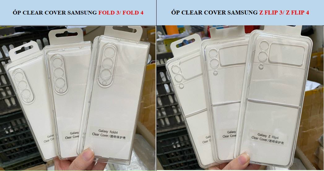 Ốp lưng Clear Slim Cover trong suốt cứng cho Samsung Galaxy Z Flip/Z Flip4/ Z Fold 3/ Z Fold 4 chống ố mỏng nhẹ