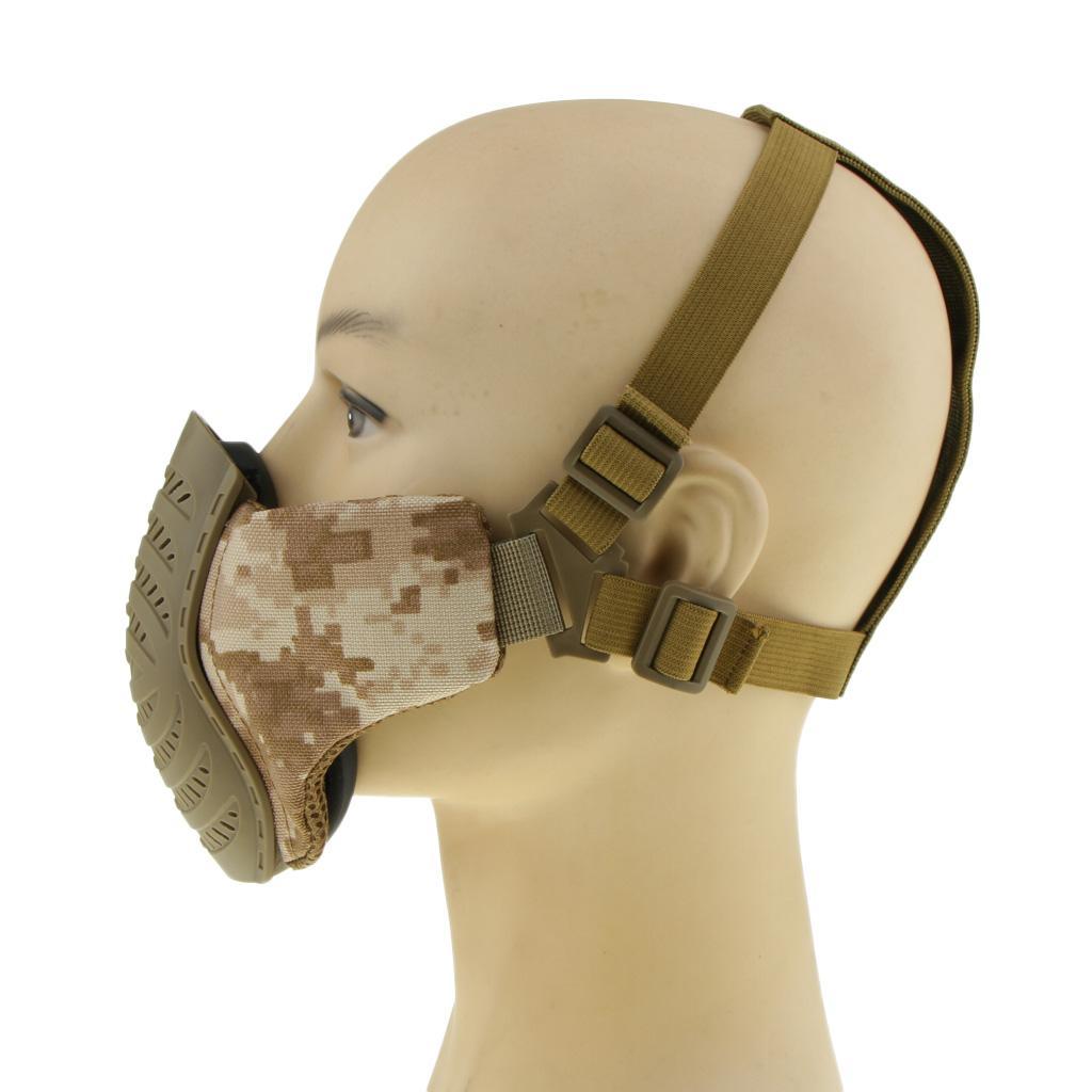 Foldable Half Face Mesh Mask Army Style Comfortable Adjustable Lower Face Protective Mask