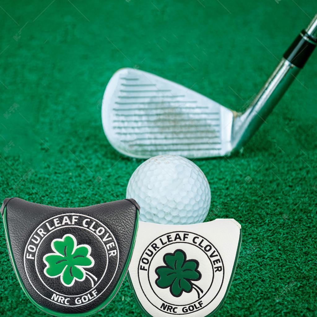 3xPu Golf Putter Cover Half Mallet Head Cover Club Head Protector Guard White